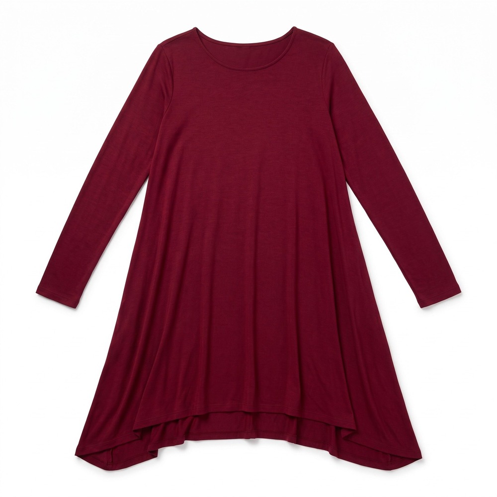 Old Navy Womens S Burgundy Long Sleeve Swing Dress Casual Cozy Boho